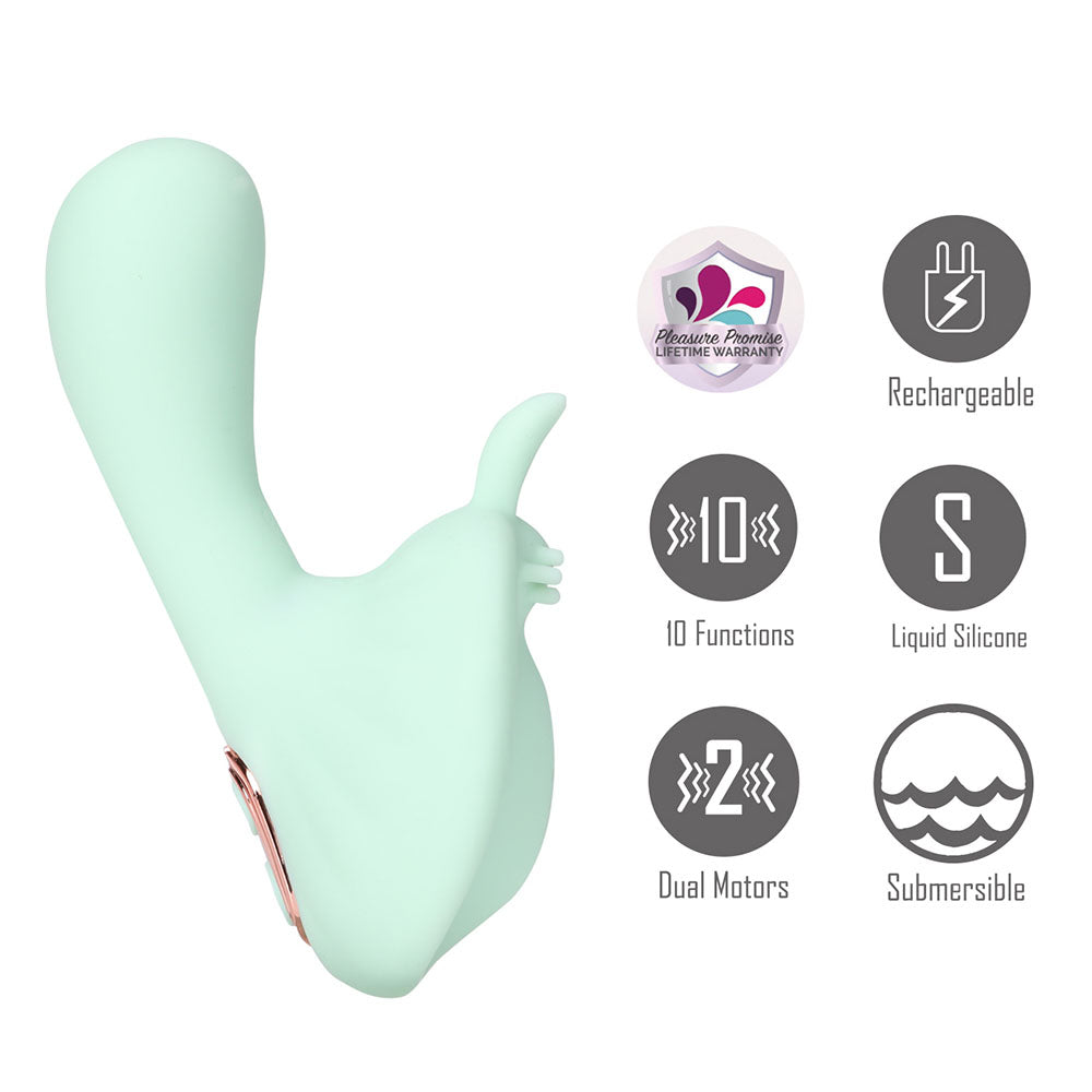 Maia AVERI - Eco-Friendly USB Rechargeable Vibrator - Vibrant Green (20 cm)