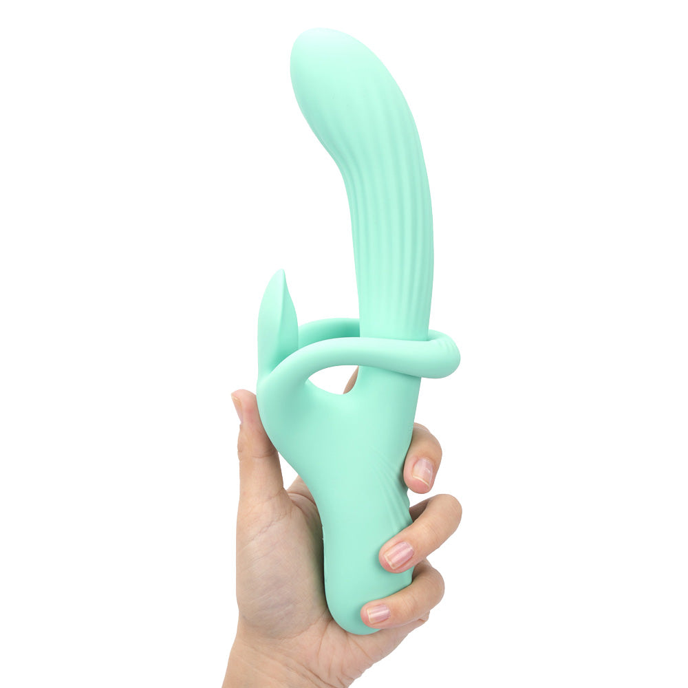 Maia Gyrating Rabbit Vibrator – USB Rechargeable, Body-Safe Silicone – Mint Green