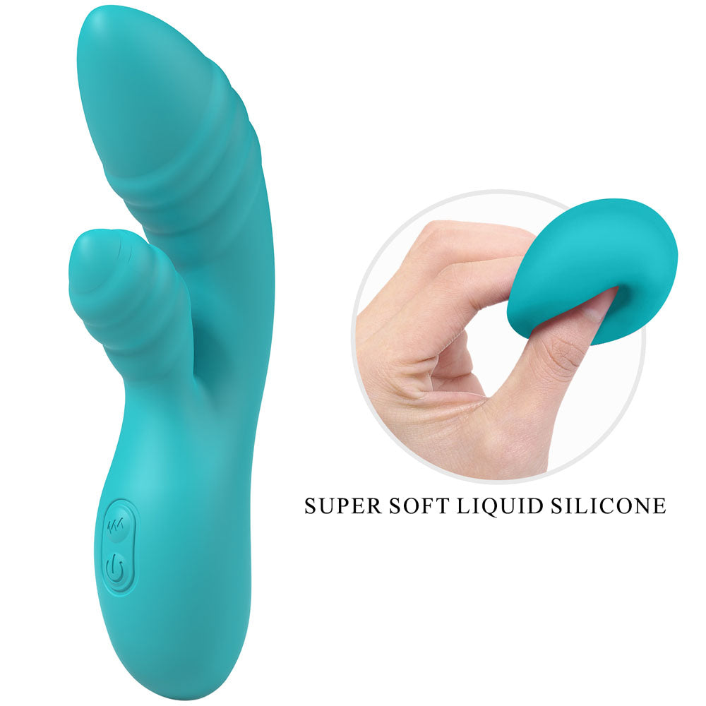 Party Up DALIDA - Teal 16.2 cm USB Rechargeable Rabbit Vibrator - Body-Safe Silicone for Wellness and Pleasure