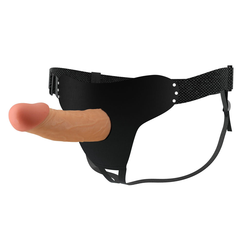 Party Up NATHAN Body-Safe Hollow Strap-On – Flesh 17.5 cm (Gender-Neutral, Comfortable Fit, Flexible Design)