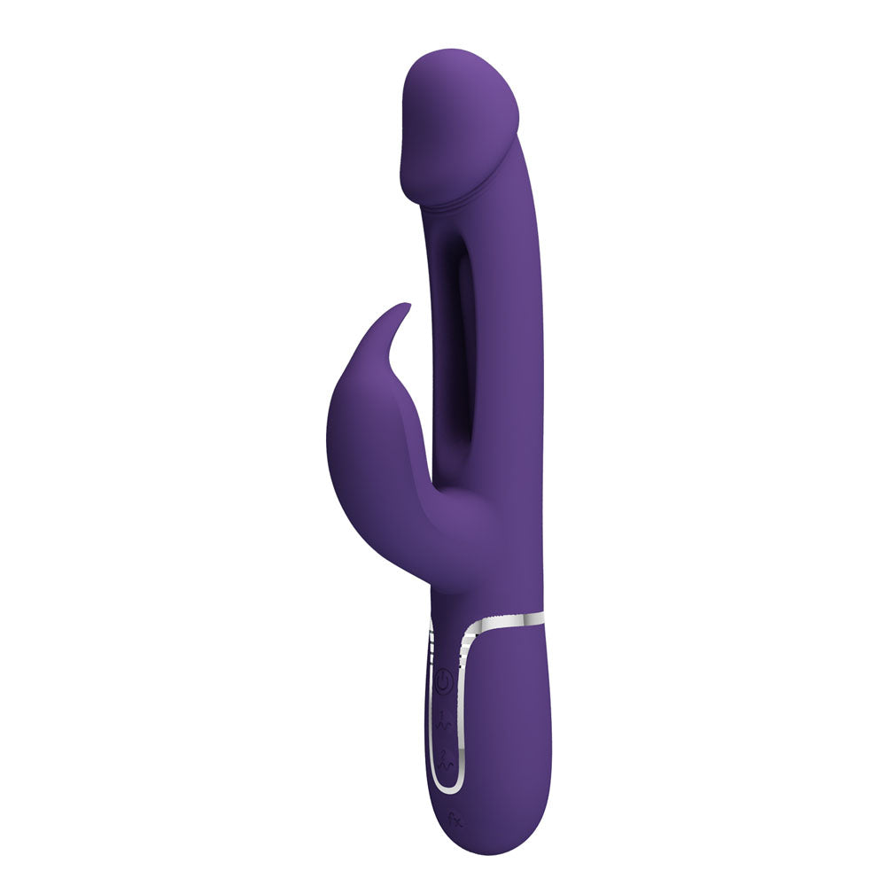Party Up DAVID Swinging Vibe - Vibrant Purple - 23.2 cm USB Rechargeable Rabbit Vibrator with Flicking Arm for Enhanced Pleasure