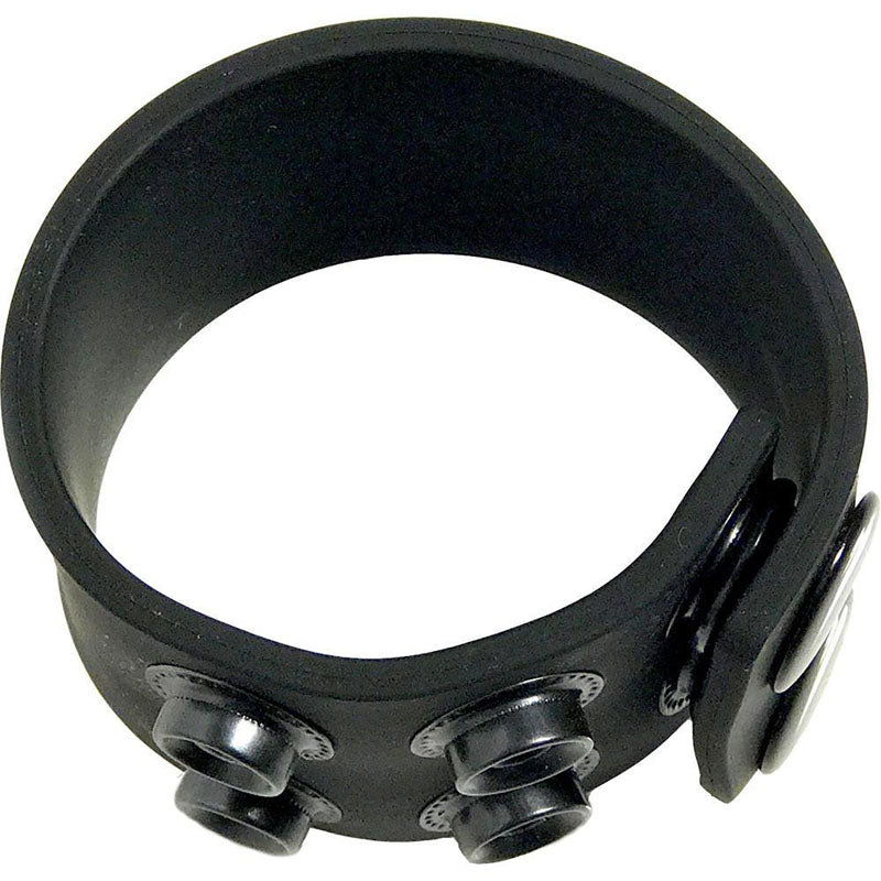 Boneyard Adjustable Silicone Ball Stretcher Ring - Black 3-Snap Design (4 cm, Comfortable Fit)