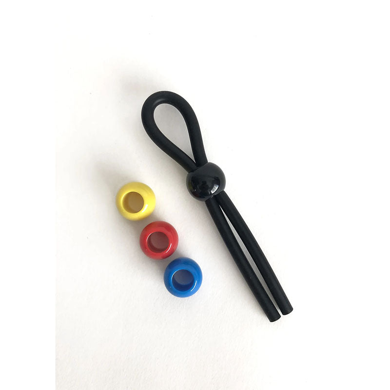 Boneyard Adjustable Cock Leash Ring – Black Silicone Lasso for Enhanced Pleasure