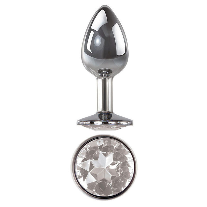 Adam & Eve Anal Plug – Medium, Clear Gem – Metallic – 8.2 cm
