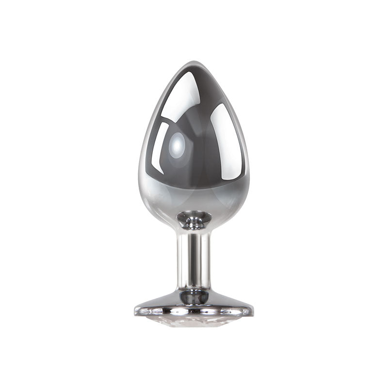 Adam & Eve Anal Plug – Large, Clear Gem – Metallic – 9.5 cm