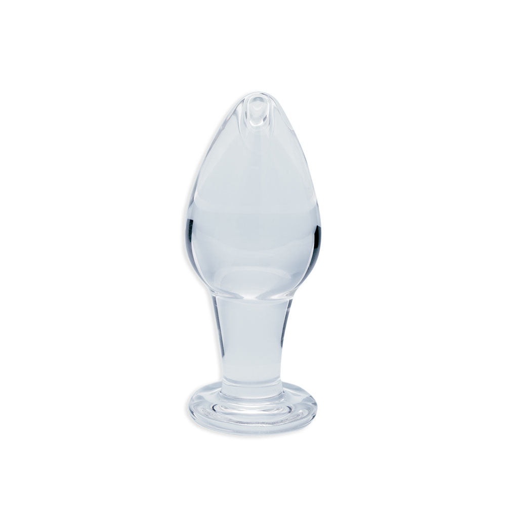 Clarity - Utopian Bud - 8.9 cm Body-Safe Clear Glass Butt Plug for Enhanced Wellness