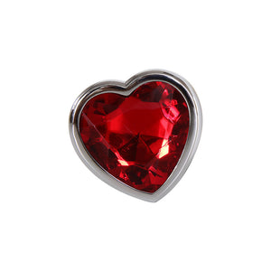 Adam & Eve red heart gem small metal butt plug – image 3