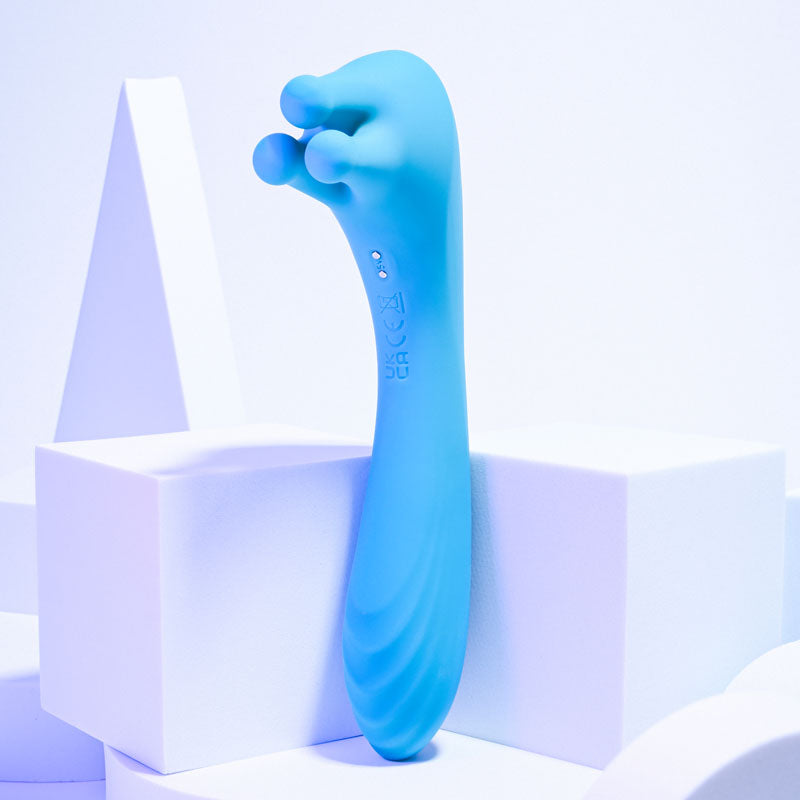 Evolved HEADS OR TAILS - Dual-Ended Massager in Blue (19.3 cm, USB Rechargeable, Body-Safe Silicone)