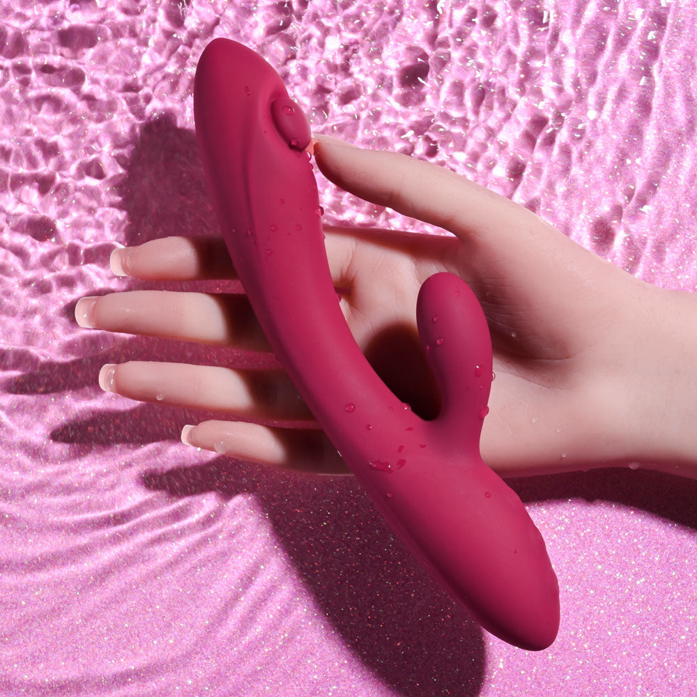 Evolved JAMMIN' G Rabbit Vibrator – Burgundy (20.1 cm, USB Rechargeable, Body-Safe Silicone)