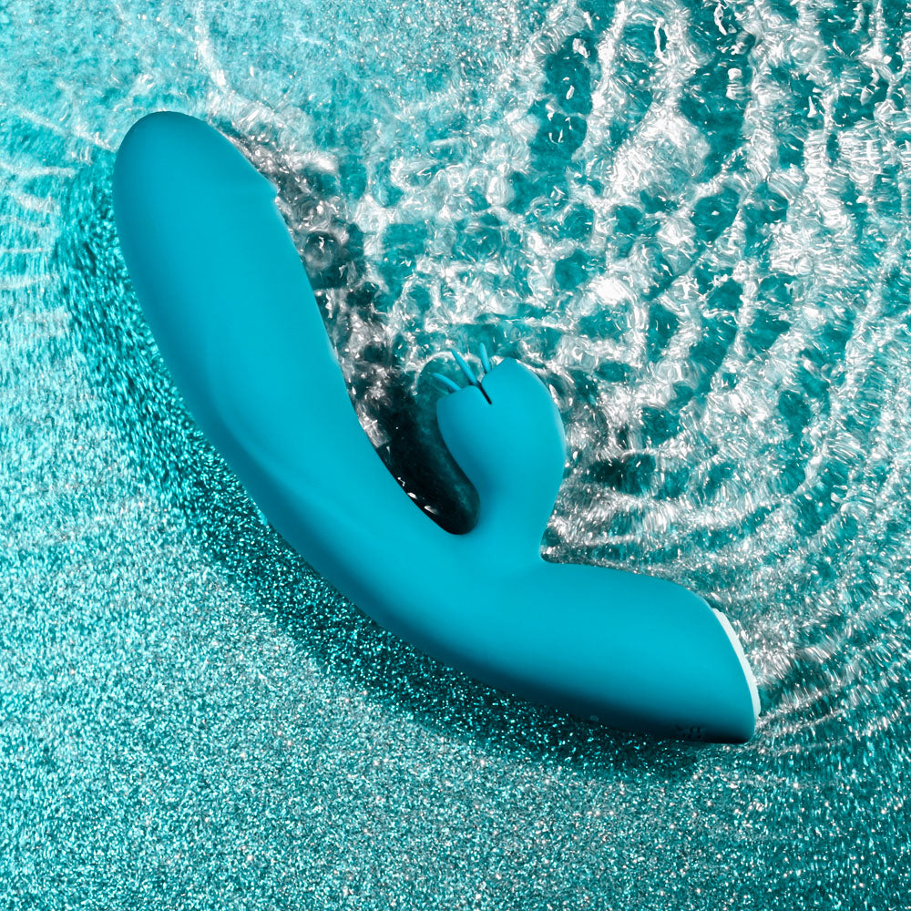 Evolved FIERCE FLICKER Rabbit Vibrator – Blue (19.5 cm, USB Rechargeable, Body-Safe Silicone)