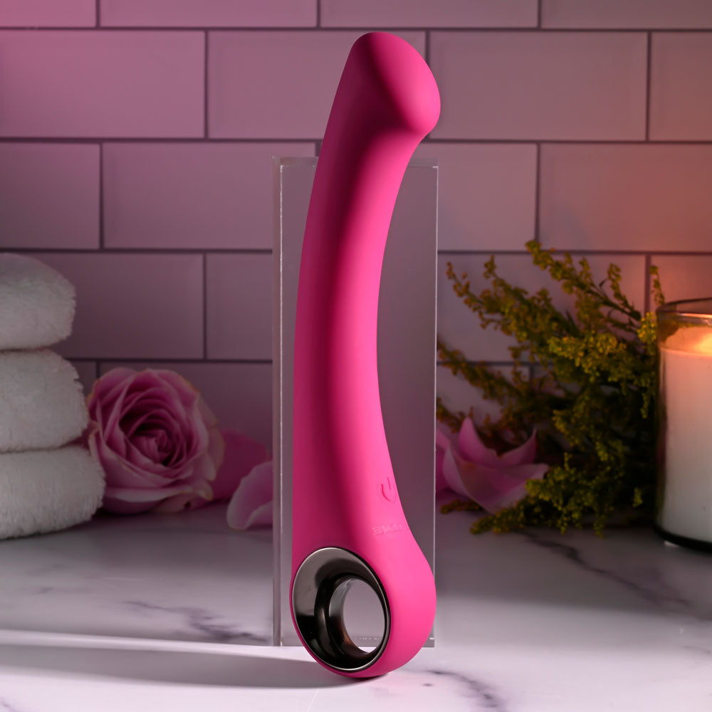 Evolved PLEASURE CURVE - Gender-Neutral 19 cm USB Rechargeable Silicone Vibrator in Pink