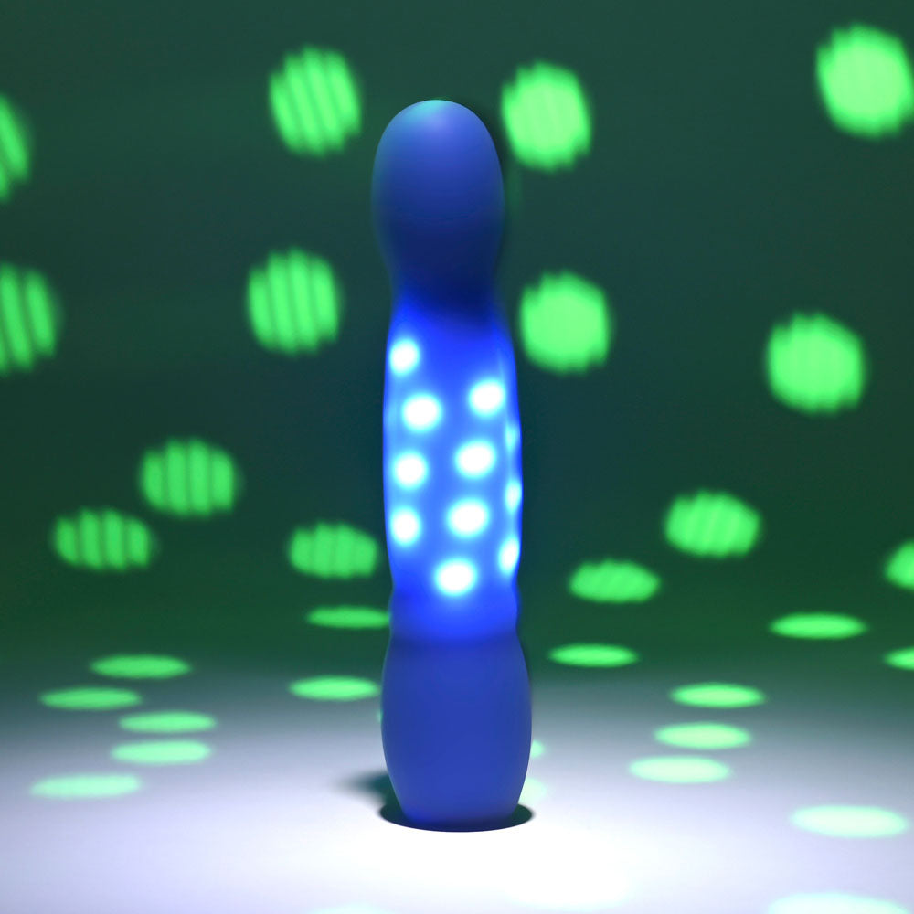 Evolved DISCO DIVA - Blue USB Rechargeable Light-Up Vibrator (20.9 cm, Body-Safe Silicone)