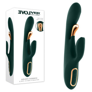 Evolved Golden Goddess green rabbit vibrator