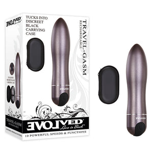 Evolved Travel-Gasm gunmetal bullet with case