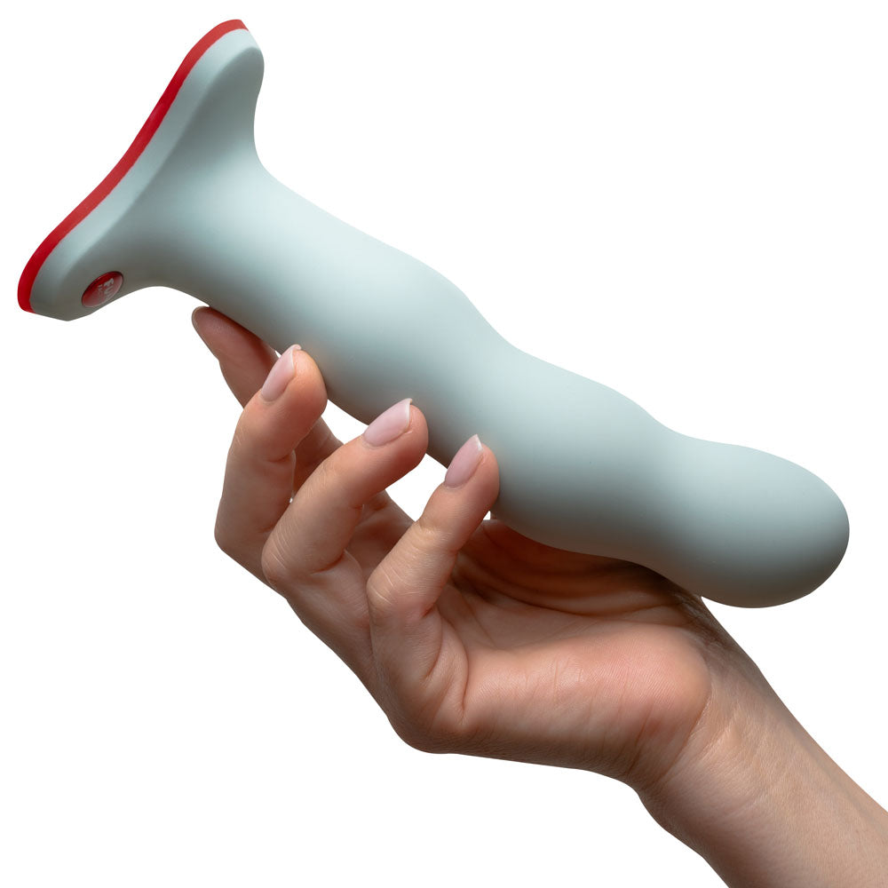 Fun Factory BOUNCER Body-Safe Silicone Dildo - Sage Green (18.5 cm, USB Rechargeable)