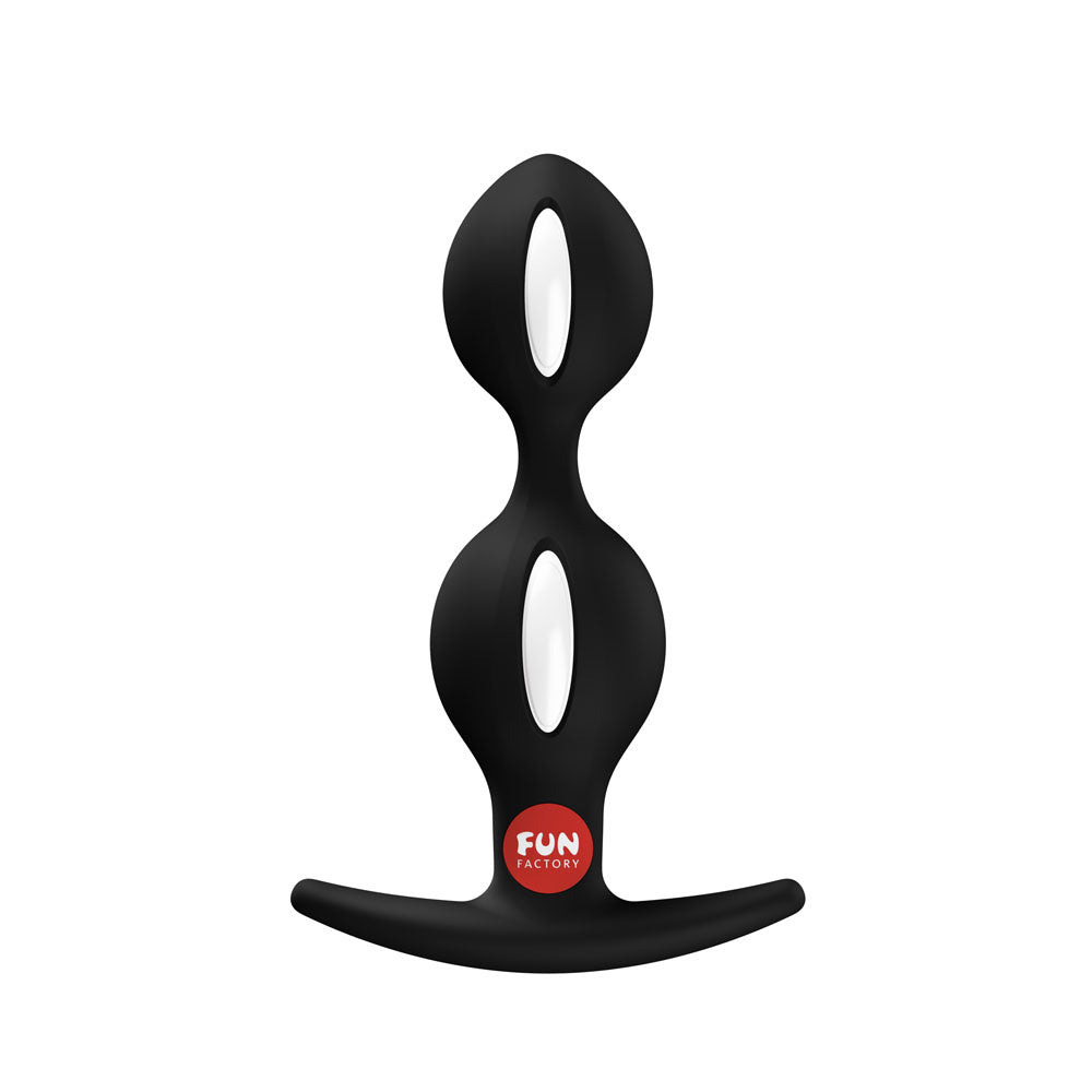 Fun Factory B BALLS DUO Weighted Kegel Balls – Black (13 cm, Body-Safe Silicone, Strengthening & Wellness)