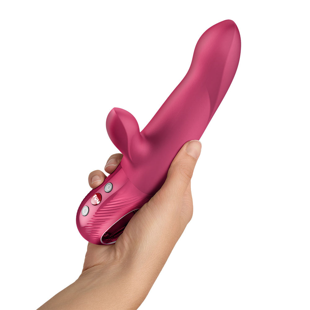Fun Factory BI STRONIC ARC Raspberry - 21.6 cm USB-C Rechargeable Thrusting Vibrator for Intense Pleasure