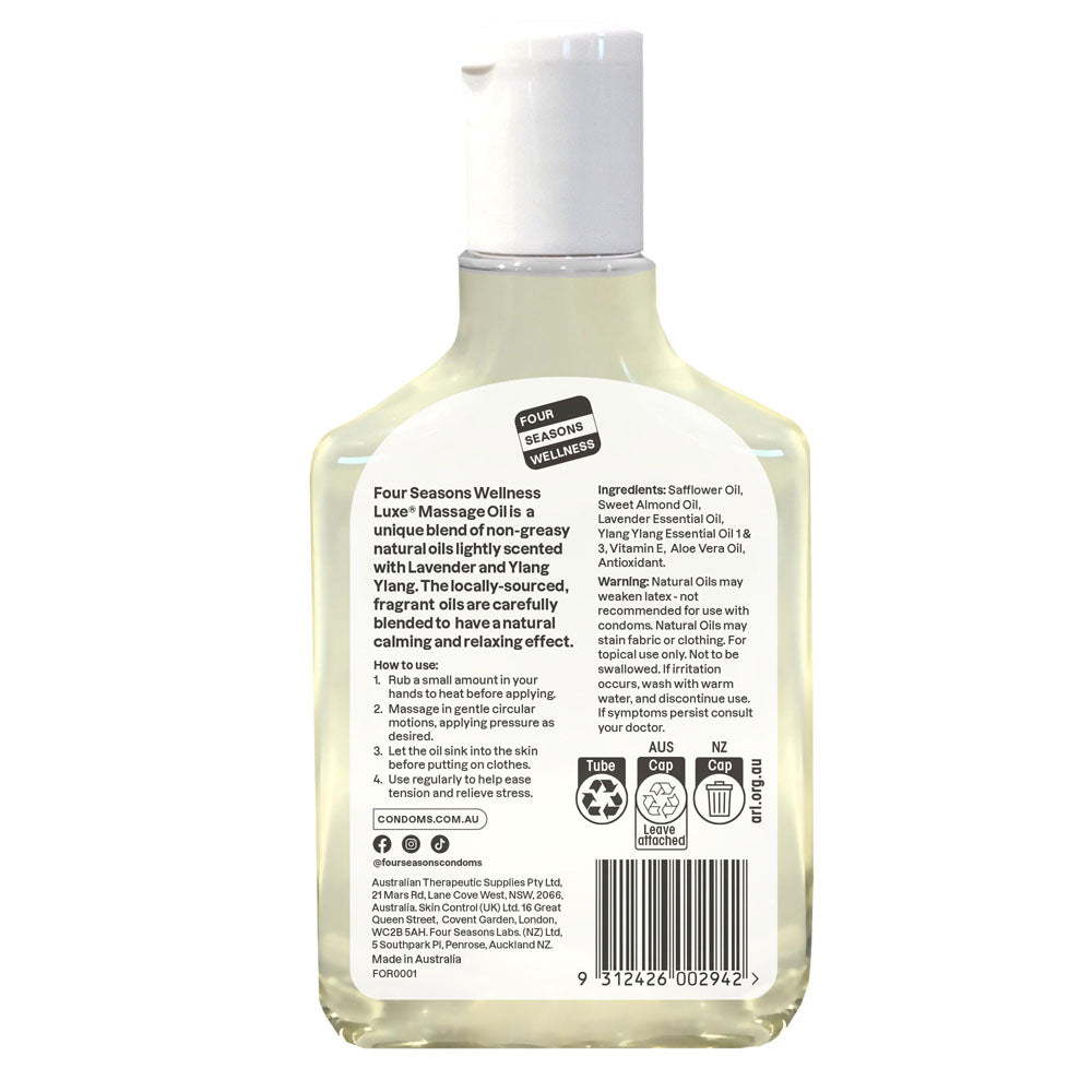 Four Seasons Ylang & Lavender Massage Oil – 150 ml, Relaxing Aromatherapy Blend for Wellness