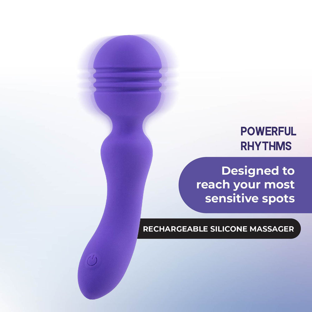 Xciter Body-Safe Silicone Massage Wand - Purple (USB Rechargeable, 16.5 cm)