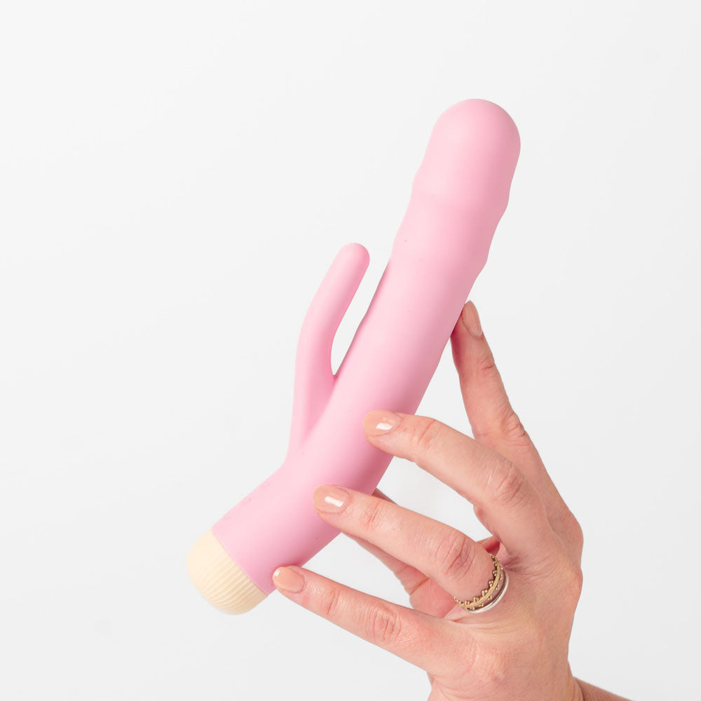 Girls Get Off - DeeDee - Pink USB Rechargeable Thrusting Rabbit Vibrator - 19 cm Body-Safe Silicone for Ultimate Pleasure
