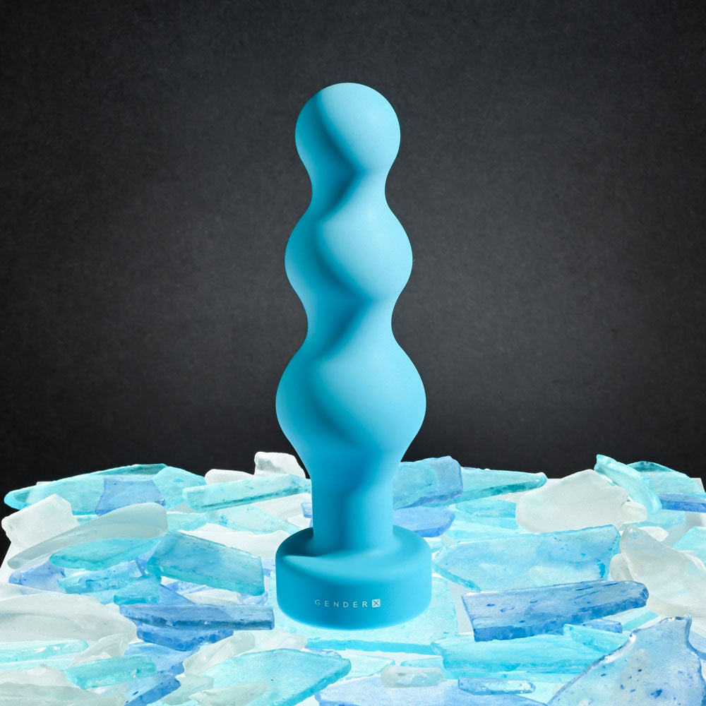 Gender X PLUGGED UP - Blue USB Rechargeable Butt Plug (13.6 cm, Body-Safe Silicone)