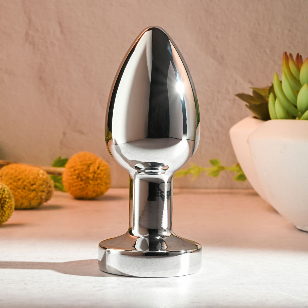 Gender X ROCKIN METAL PLUG XL - Chrome 10.5 cm USB Rechargeable Vibrating XL Anal Plug for Enhanced Pleasure