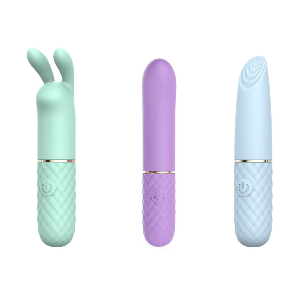 Triple Pleasures USB Rechargeable Vibrator Set - 3 Colorful Body-Safe Options for Ultimate Wellness and Satisfaction