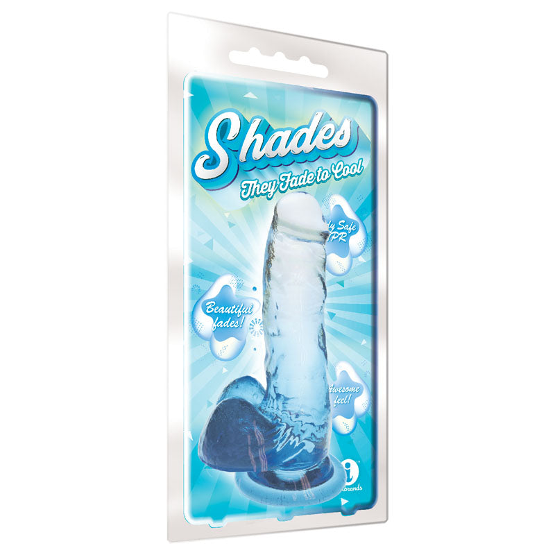 Shades Body-Safe Jelly TPR Dong – Blue (17.8 cm, Flexible & Realistic Design)