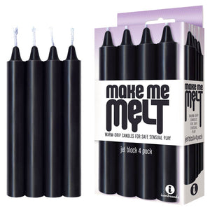 Make Me Melt Jet Black wax play drip candles 4 pack
