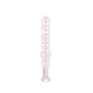 The 9's clear glass elliptical anal beads – image 2