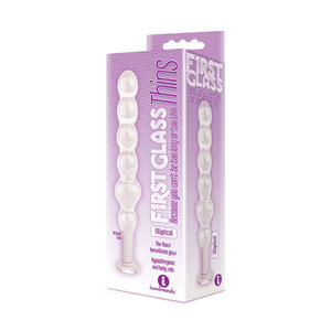 The 9's clear glass elliptical anal beads – image 3