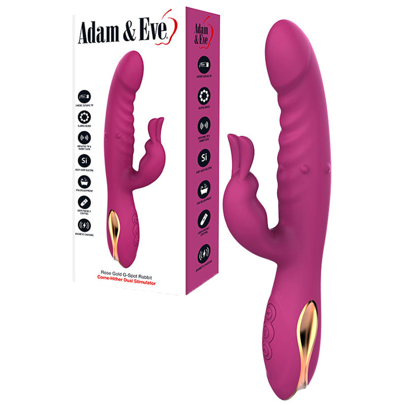 Adam & Eve Vibrator – USB Rechargeable, Body-Safe Silicone – Purple – 22.5 cm