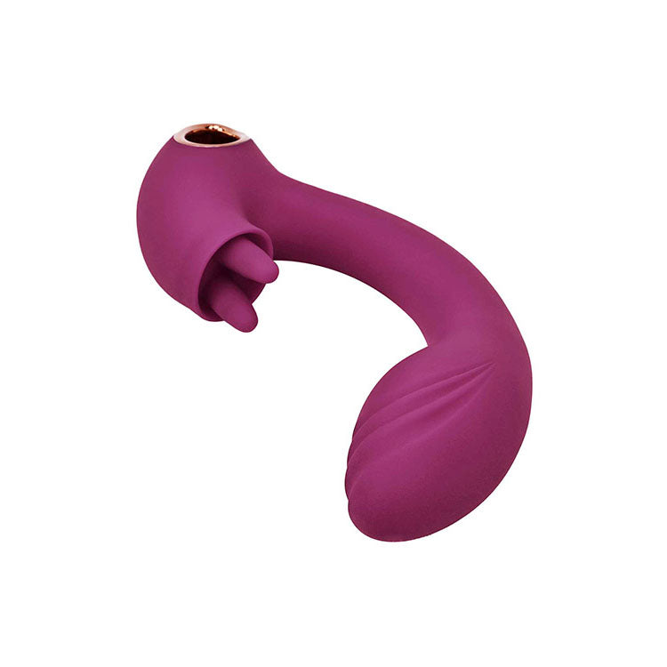 Adam & Eve ROSE GOLD CLIT TICKLER - USB Rechargeable Red Rabbit Vibrator (22 cm, Body-Safe Silicone)
