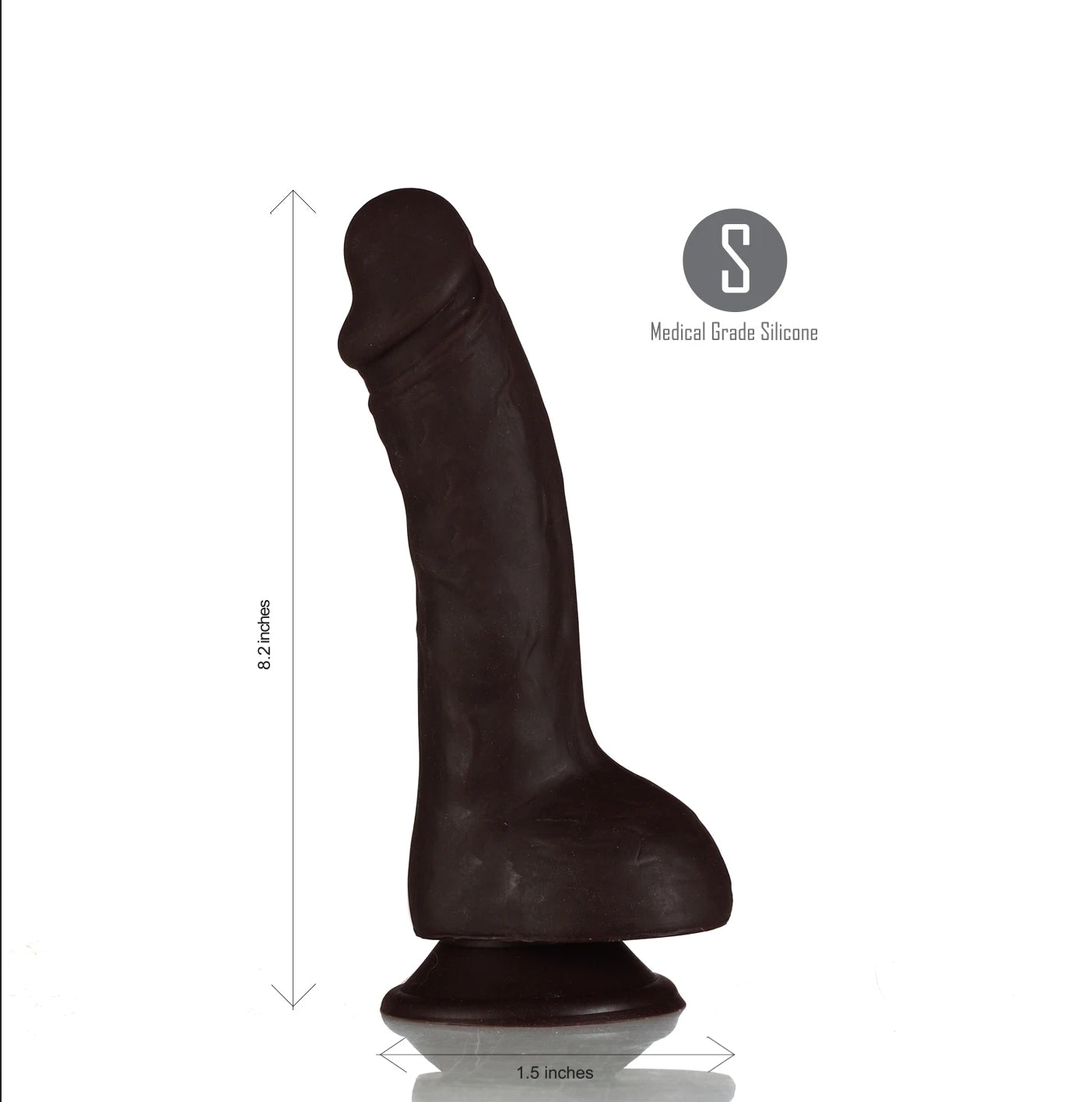 Maia Phoenix Body-Safe Silicone Dong - 20.3 cm in Classic Black (USB Rechargeable)