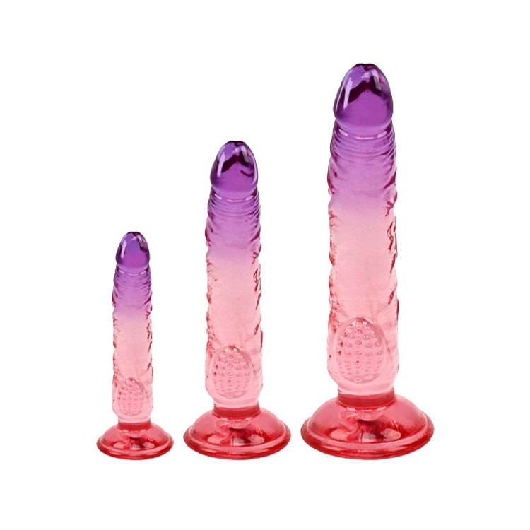 Adam & Eve Dongs – Body-Safe Silicone – Pink/Purple – Set of 3