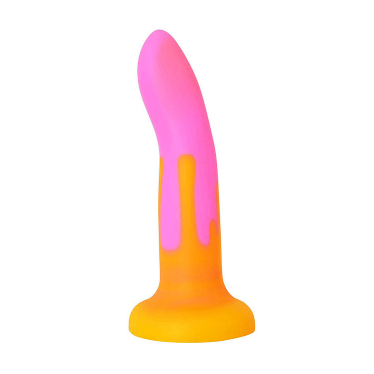 Adam & Eve Dongs – Body-Safe Silicone – Pink/Yellow – 16.5 cm