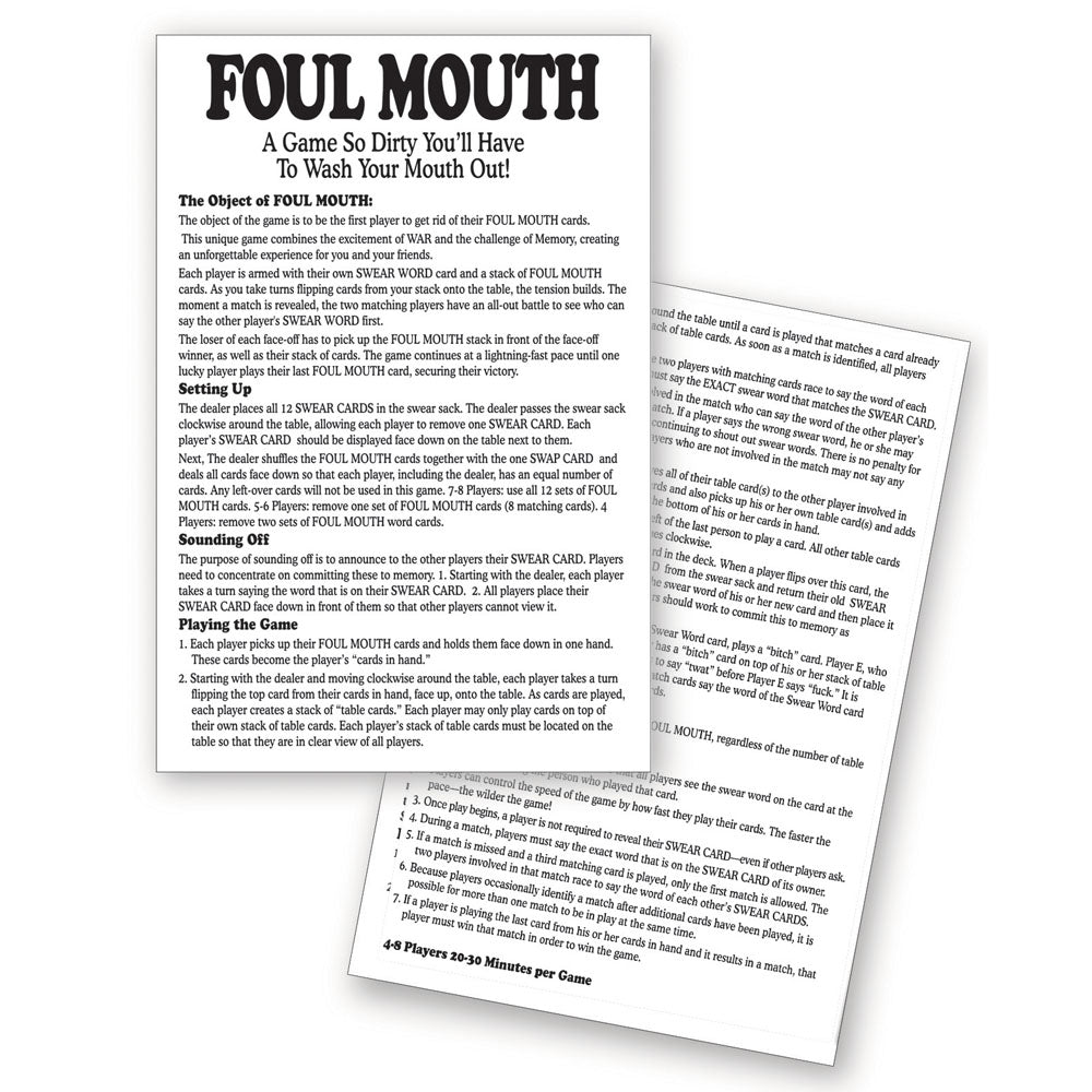 Foul Mouth - Fun and Engaging Novelty Card Game for All Ages