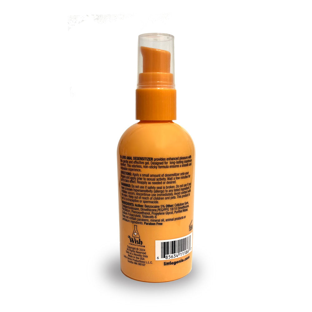 B-LUVD Water-Based Anal Desensitising Lubricant - 118 ml Bottle for Enhanced Comfort and Pleasure