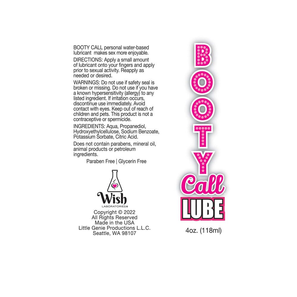 Booty Call Water-Based Lubricant – 120 ml Personal Care for Intimate Wellbeing