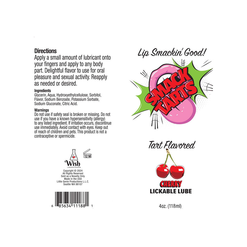 Smack Tarts Lubricant – Sour Cherry Flavour – 120 ml