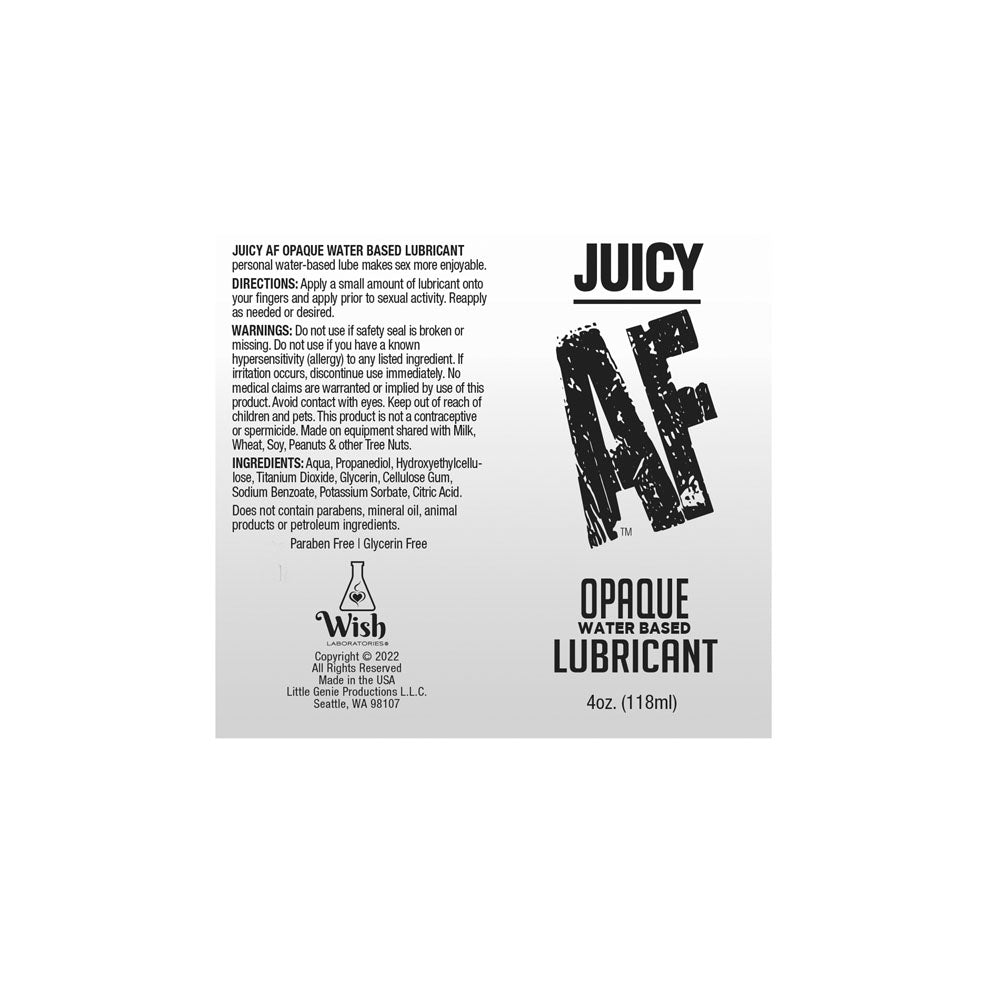 Juicy AF - Water-Based Opaque Lubricant - 118 ml - Premium Water-Based Formula for Enhanced Pleasure