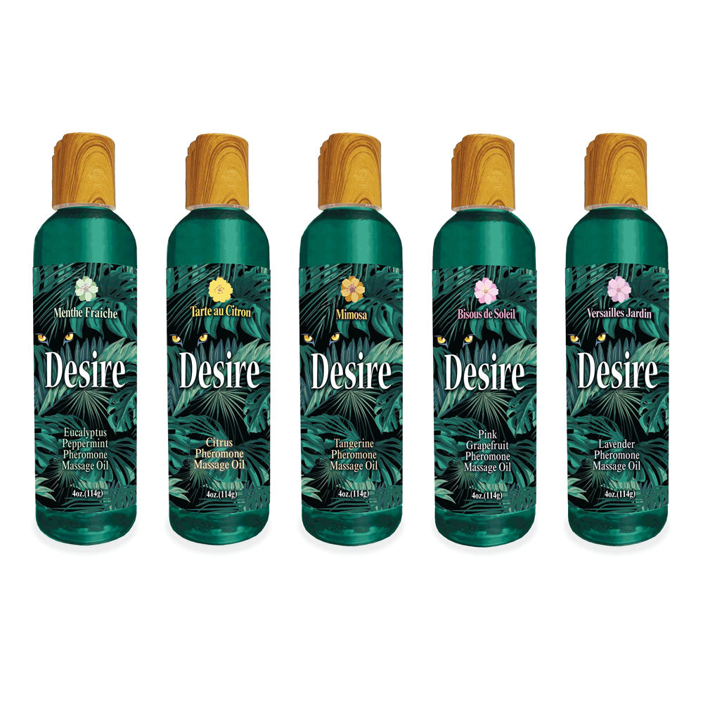 Desire Pheromone Massage Oil - Eucalyptus & Peppermint Infused Body Oil for Relaxation and Wellness - 118 ml