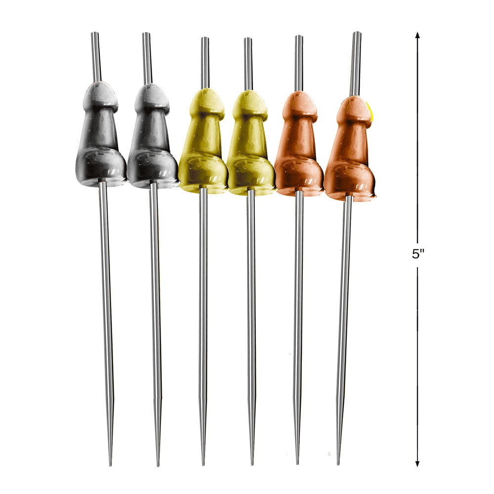 Glitterati Stainless Steel Hors d'Oeuvre Picks - 6 Pack - 18 cm Food Presentation Tools