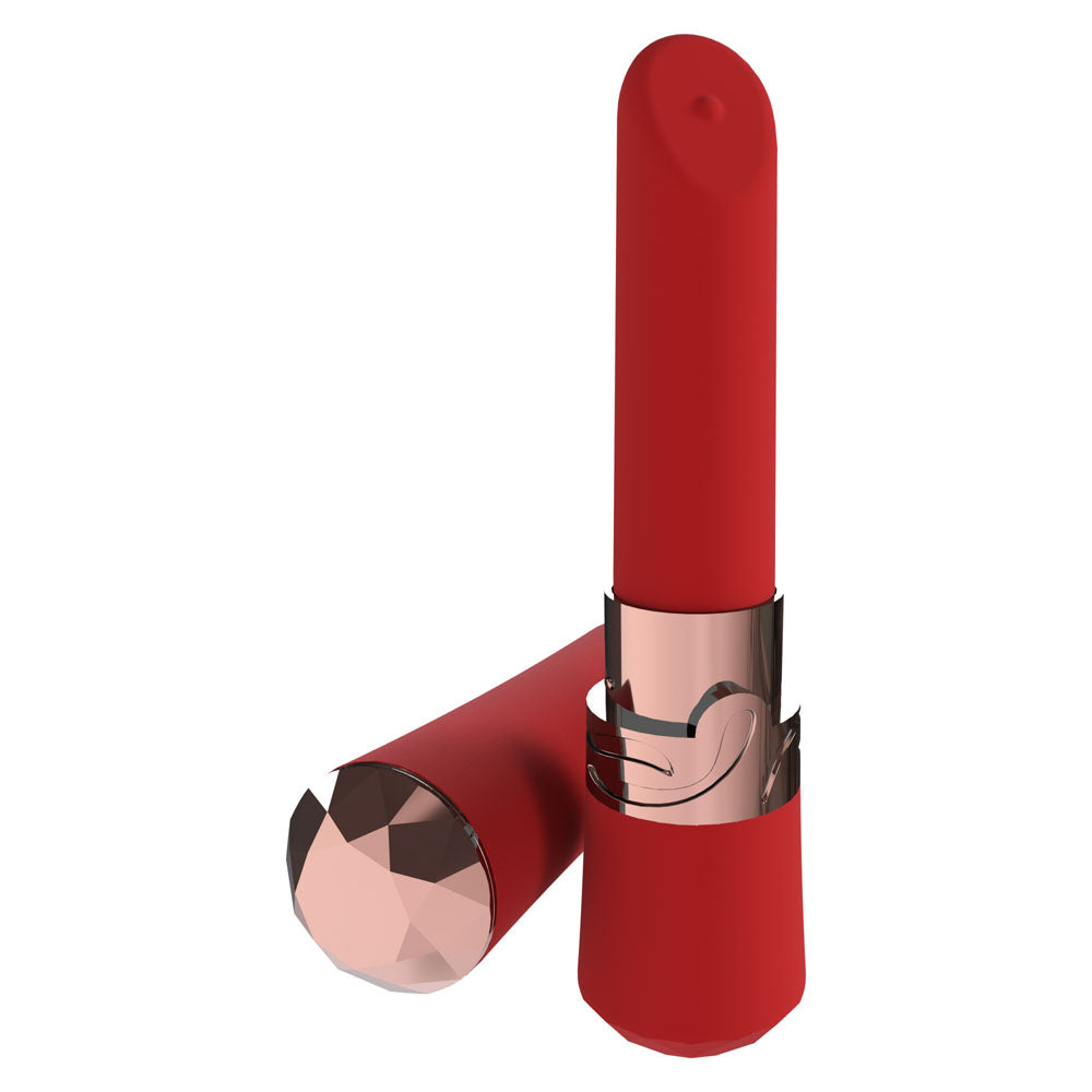 LOVELINE Dahlia - Red 12.5 cm USB Rechargeable Body-Safe Lipstick Vibrator for Wellness