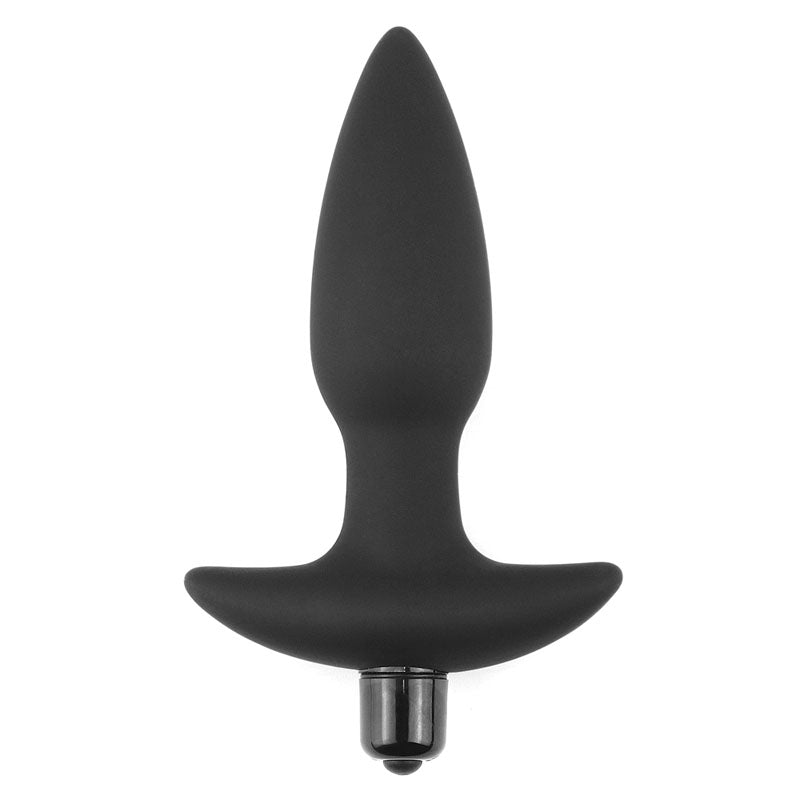 Anal Indulgence Collection Body-Safe Silicone Vibrating Butt Plug - Black 14.5 cm