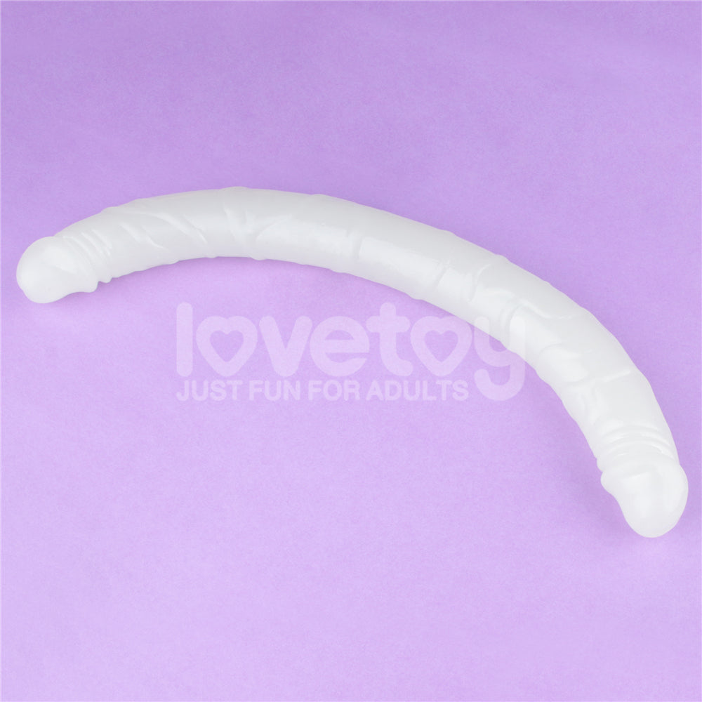 Lumino Play Glow-in-the-Dark Double Dong - 18.5'' Blue Silicone Dildo (47 cm, Body-Safe, Unisex)