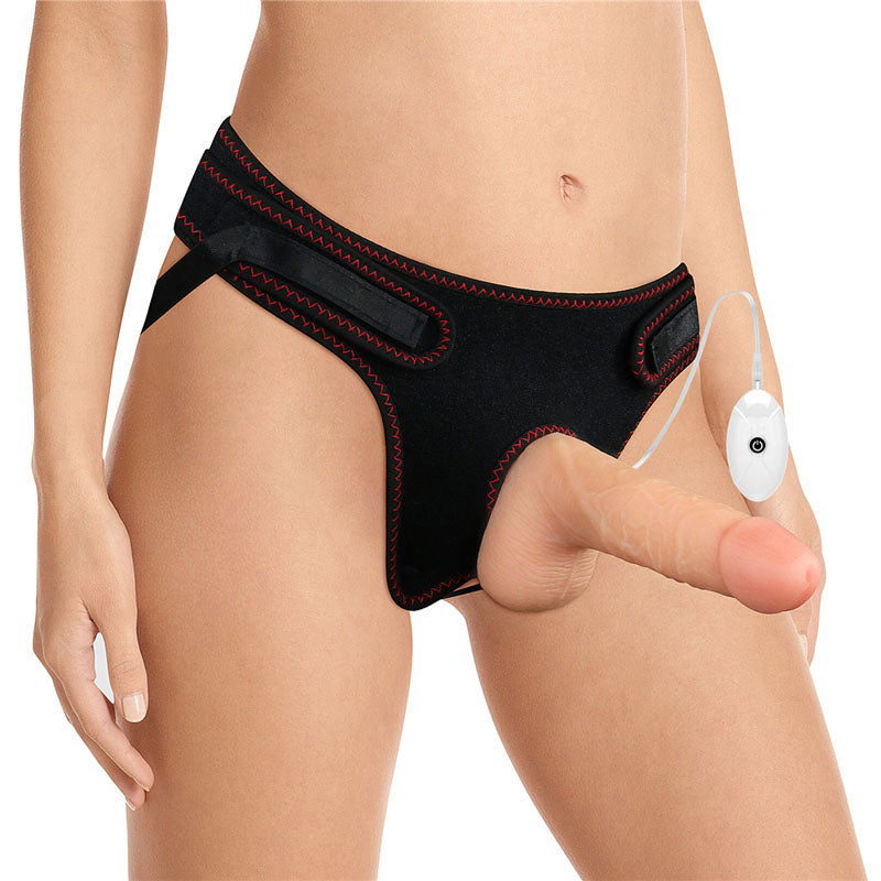 Ingen Strap-On – Vibrating, Body-Safe Silicone – Flesh – 17.8 cm