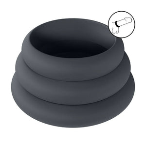 LEVELZ Wide O black silicone cock ring set – image 3