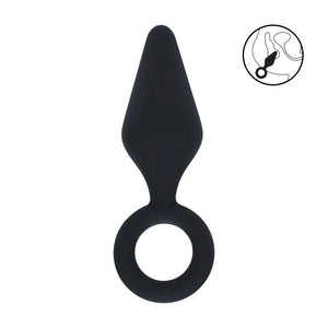 LEVELZ Small black silicone butt plug with loop – image 2
