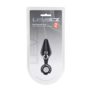 LEVELZ Small black silicone butt plug with loop – image 7